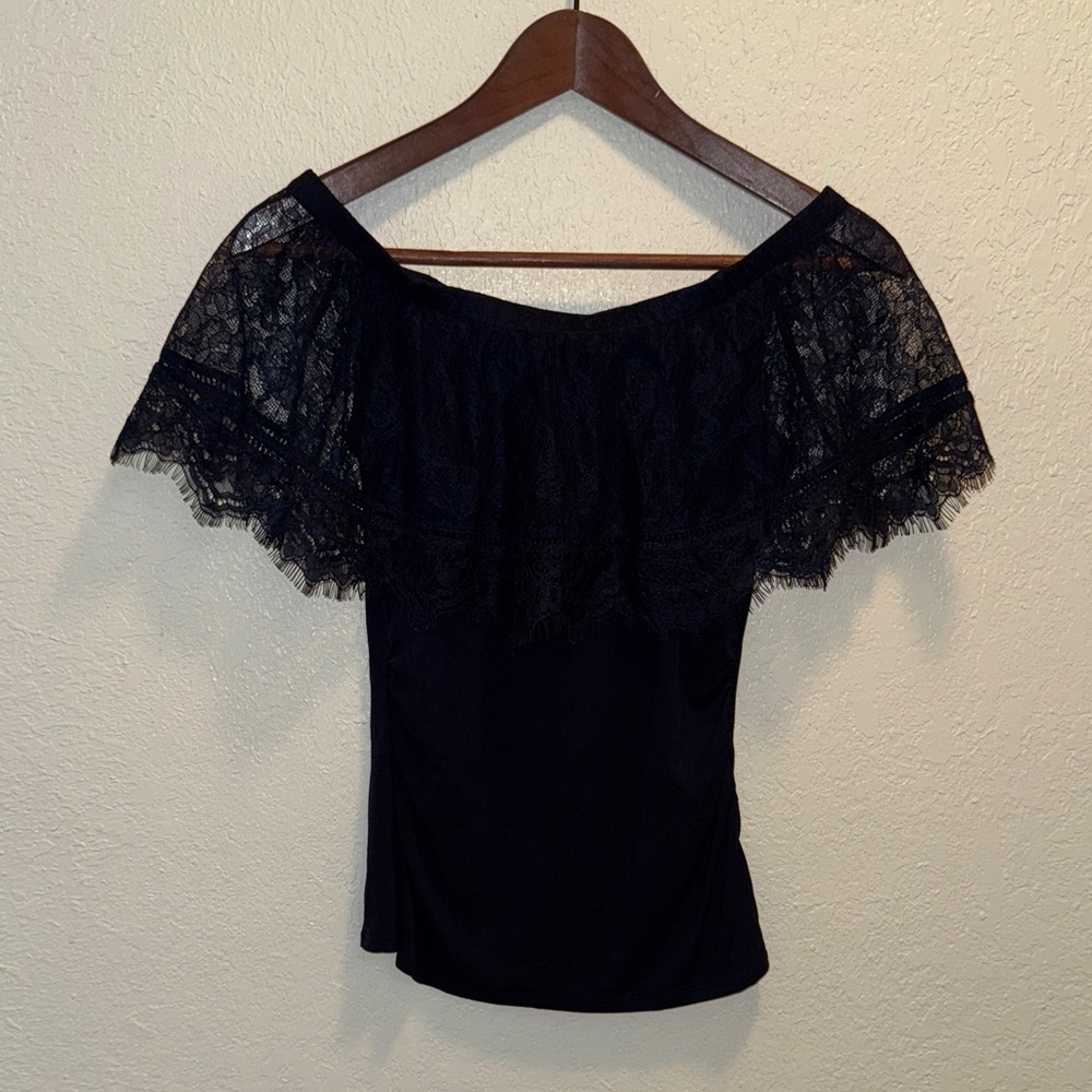 White House Black Market  Lace Off-Shoulder Blouse